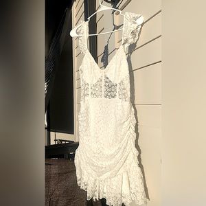 White embroidered frill dress